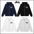 STUSSY スタッシー ロサンゼルスシティ限定シリーズ プリント男女共用 ズップアップフーディ HN340 白色/黑色/藏青色/灰色