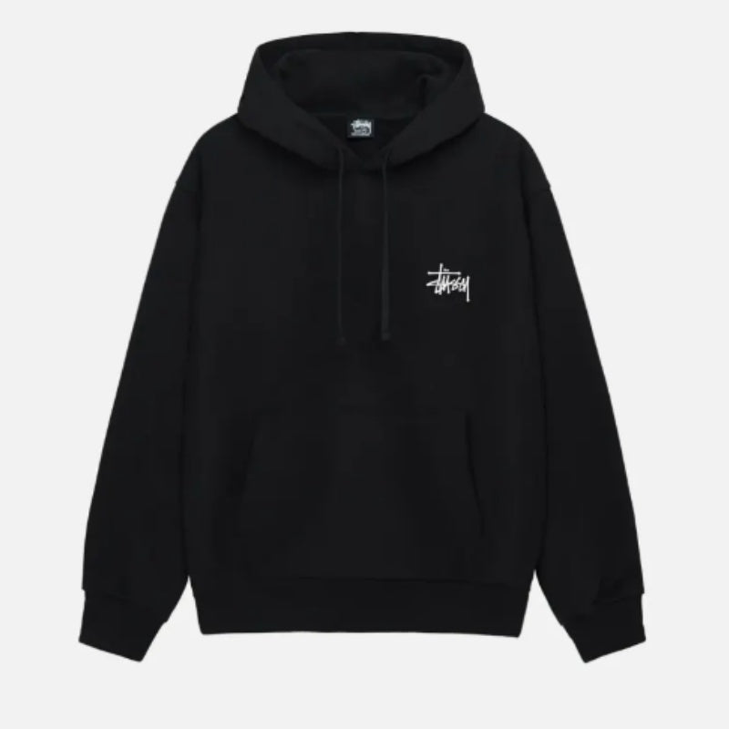 Stussy プルオーバーパーカー ブラック バックロゴプリント 男女兼用