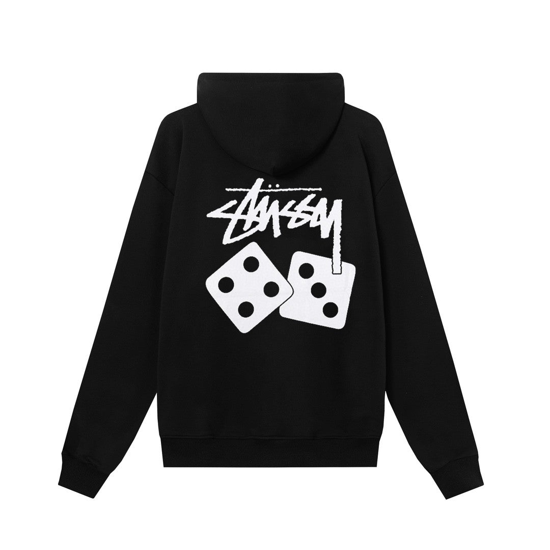 STUSSY スタシー 男女兼用 7字サイコロプリント フード付きジッパーコート HN315