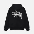 Stussy プルオーバーパーカー ブラック バックロゴプリント 男女兼用