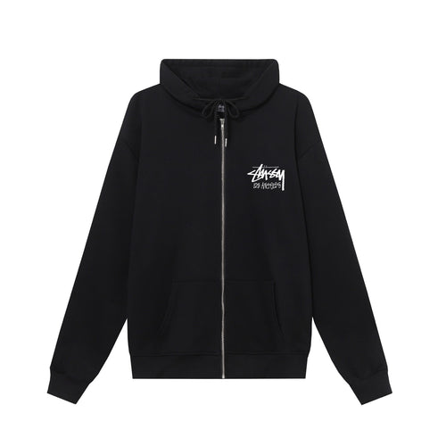 STUSSY スタッシー ロサンゼルスシティ限定シリーズ プリント男女共用 ズップアップフーディ HN340 白色/黑色/藏青色/灰色