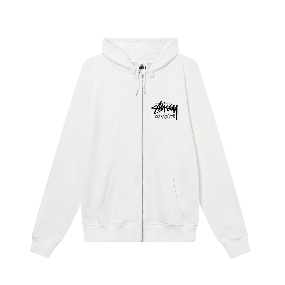 STUSSY スタッシー ロサンゼルスシティ限定シリーズ プリント男女共用 ズップアップフーディ HN340 白色/黑色/藏青色/灰色